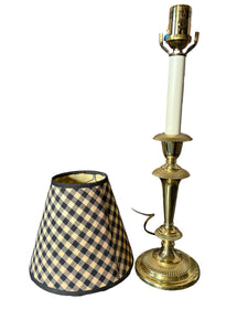 Solid Brass Candlestick Lamp by Baldwin