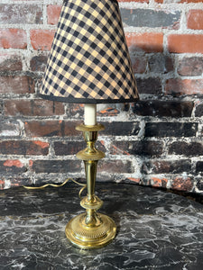 Solid Brass Candlestick Lamp by Baldwin
