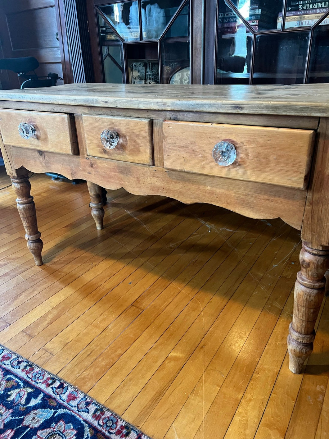 Antique Scrubbed Pine English Server - Vintage AnthropologyVintage Anthropology