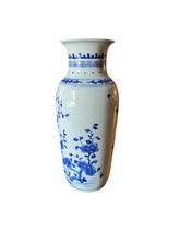 Load image into Gallery viewer, Blue &amp; White Chinoiserie Asian Vase - Vintage AnthropologyVintage Anthropology
