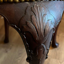 Load image into Gallery viewer, Antique crocodile embossed, leather studded armchair - Vintage AnthropologyVintage Anthropology
