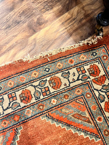 Vintage Hand Knotted Wool Tribal Rug
