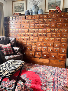 Antique English Apothecary Chest Cabinet of Drawers