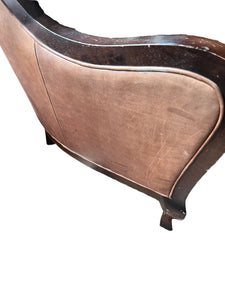 Arhaus Leather & Zebra Fabric Chairs - Vintage AnthropologyVintage Anthropology