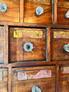 Antique English Apothecary Chest Cabinet of Drawers