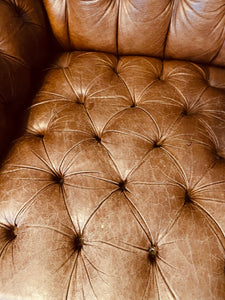 Vintage Chesterfield Tufted Wing  Back Chair